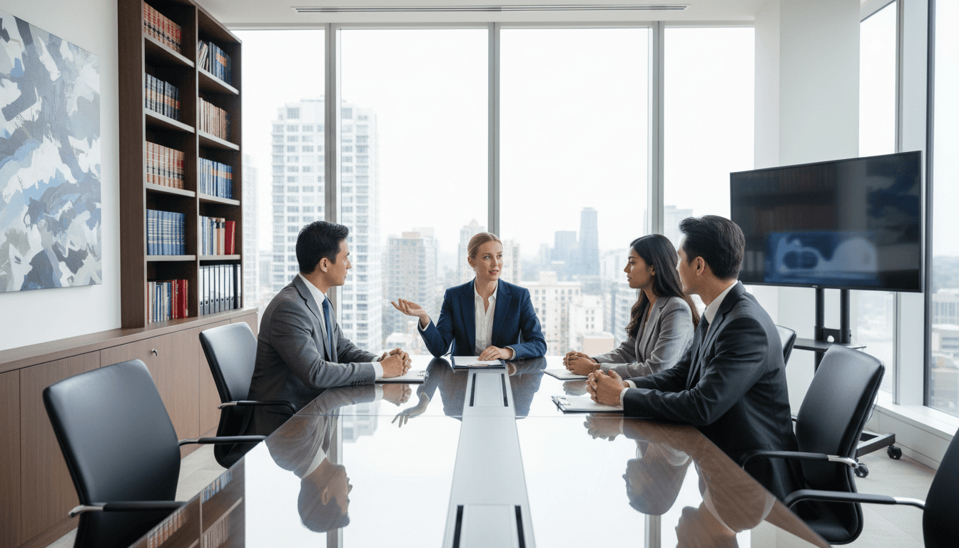 Professional legal consultation at an office desk